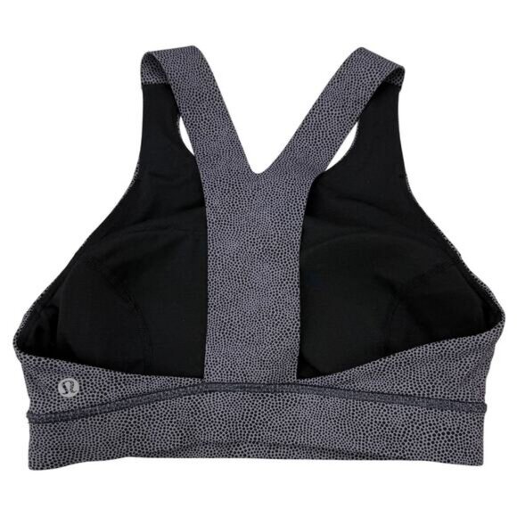 LULULEMON Fast & Free Bra (Nulux) Disperse Dusky Lavender Black Size 6 - Picture 3 of 6